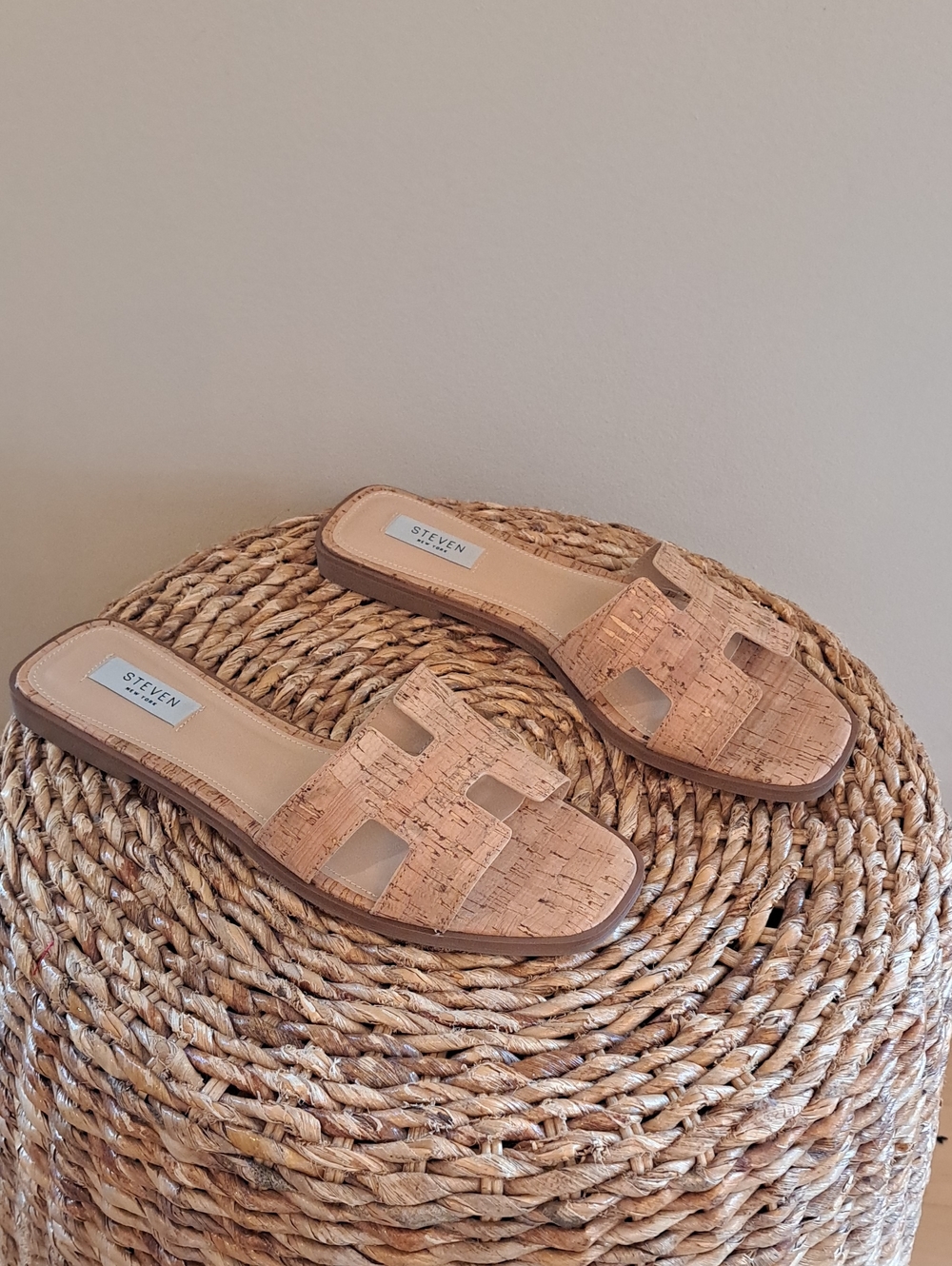 NWOT Steven New York Womens Harlien Vacation Cork H-Cut Slide Sandals 10